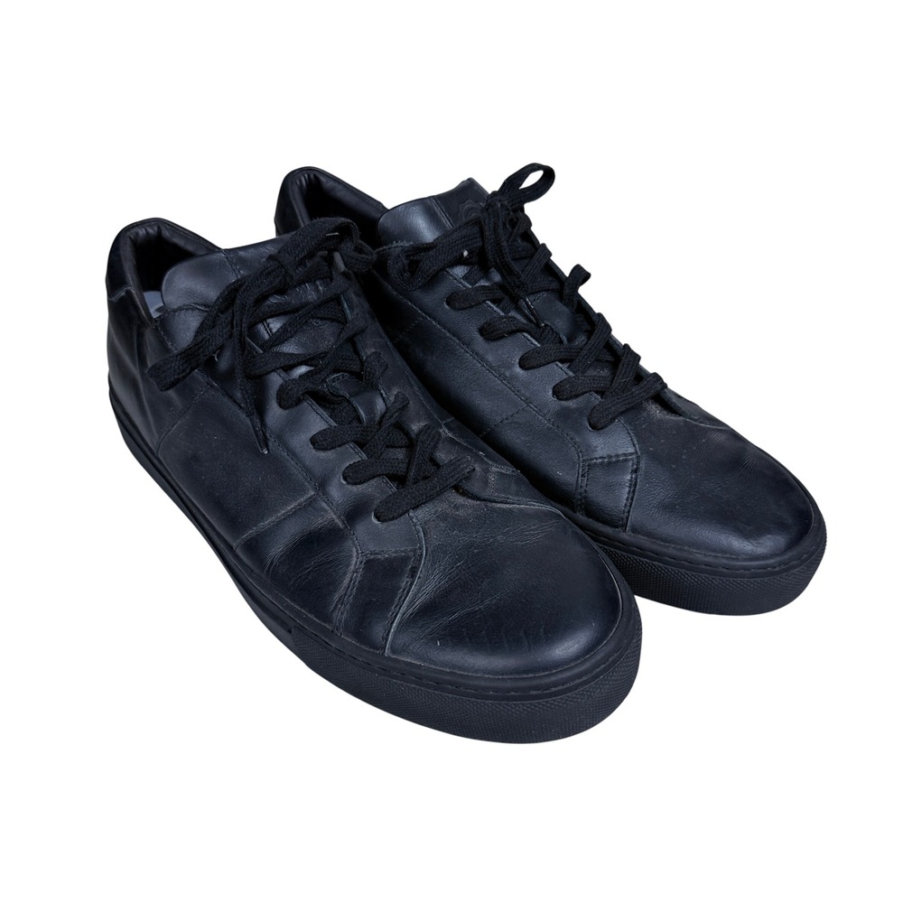 Greats Royale Sneakers Mens 13 Black Leather Low Top Made In Italy